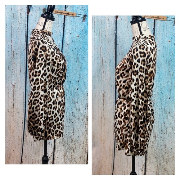 LUSH NWT Cheetah Print Choker Cut Out Romper - Picture 4 of 12